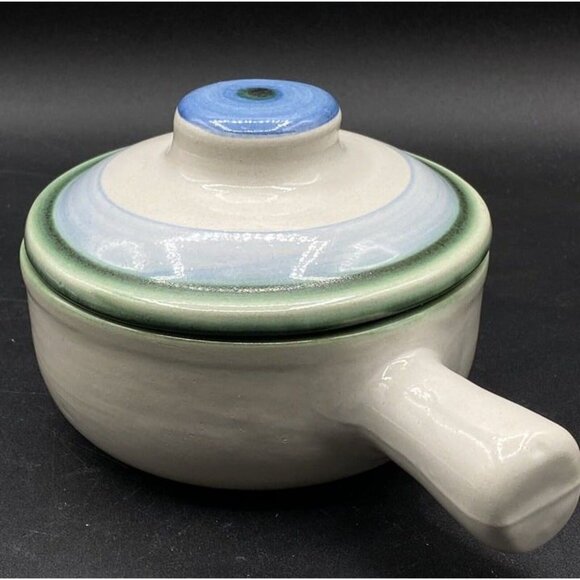 M A Hadley Blueberries Porringer Handled Soup Bowl with Lid - Picture 10 of 10